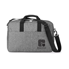 aerial view a grey pms431 nomad must haves overnighter laptop messenger bag, image 1 of 17