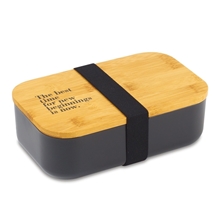 aerial view a black satsuma bento lunch box, image 1 of 2