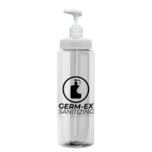 a white lid & clear bottle 32 oz transparent pump bottle