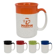 a group of 13 oz speckled mug