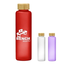 a group of 20 oz belle glass bottle with bamboo lid