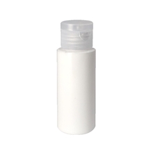 aerial view a unscented 2 oz spf 30 sunscreen in clear cylinder bottle with clear flip top, image 1 of 2