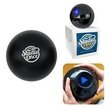 aerial view a black mystic magic answer ball, image 1 of 2