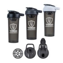 a group of 27 oz usa made protein sport shaker bottle