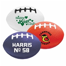 a group of foam stress reliever football colors