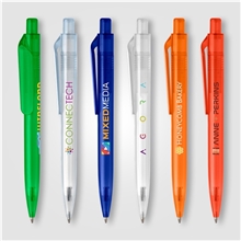 a group of aqua click - rpet recycled plastic pen