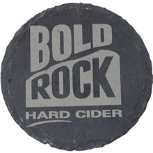 aerial view a black slate custom slate coaster single round, image 1 of 2