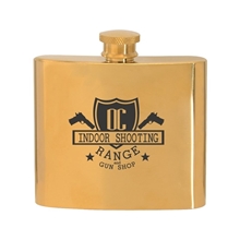 5 oz Stainless Steel Gold Plated Hip Flask