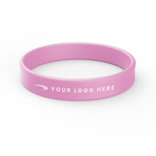 aerial view a group of printed silicone wristband bracelet, image 1 of 2