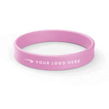 aerial view a group of printed silicone wristband bracelet, image 1 of 2