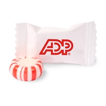 aerial view a group of individually wrapped starlight round candy mints, image 1 of 2