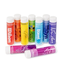 aerial view a group of flavored lip balm, image 1 of 9