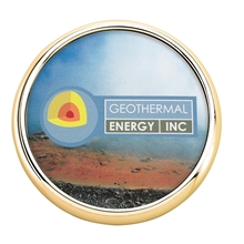 aerial view a group of radiant leather coaster with brass - plated multiple leather color choices, image 1 of 5