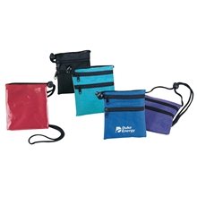 a group of double zippered neck wallet
