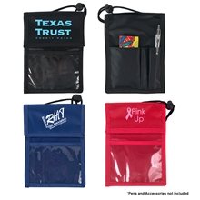 a group of badge holder with velcro pocket and pen holder