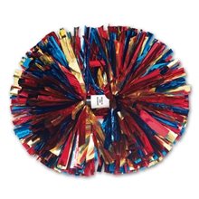 aerial view a group of 3- color mix metallic show pom - 6, image 1 of 2