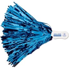 aerial view a group of contour handle imprinted all - metallic pom with token 500 streamers, image 1 of 2