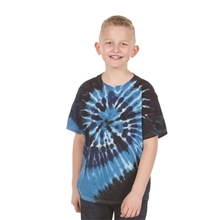 a group of dyenomite - youth multi - color spiral tie - dyed t - shirt - colors