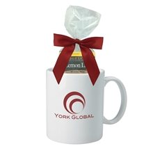 aerial view a group of tea taster custom mug with tea bags, image 1 of 2
