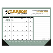 aerial view a group of notes desk pad with vinyl corners calendar, image 1 of 2