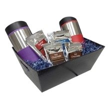 a group of deluxe travel mug gift tray