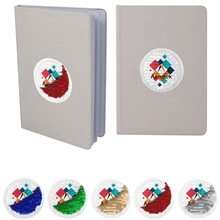 aerial view a group of vibrant sequin notebook, image 1 of 2