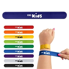 a group of custom silicone slap bracelets