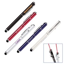 a group of 2 in 1 soft - touch stylus and laser pointer