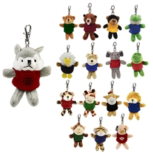 aerial view a group of wild bunch plush key tag, image 1 of 34