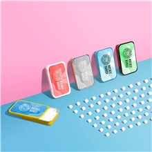 a group of customizable sliding mint tin