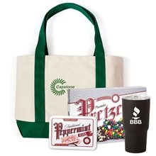 a group of canvas tote bag gift set