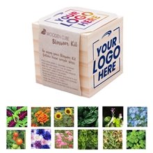 aerial view a group of wooden cube blossom kit, image 1 of 13