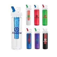 aerial view a group of laguna 32 oz pet bottle with flip spout ice stick, image 1 of 6