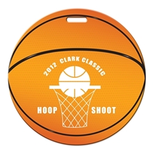 a group of basketball shaped luggage tag