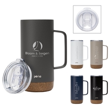 aerial view a group of perka(r) kerstin 16 oz 304 double wall stainless steel mug, image 1 of 2