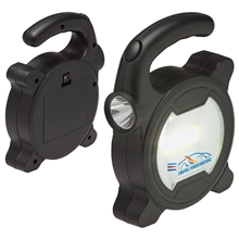 aerial view a black dual beam cob led work light, image 1 of 2