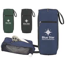 aerial view a group of polyester / pvc mesh golf shoe bag, image 1 of 2