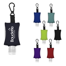 a group of .5 oz hand sanitizer with eva protector case and clip
