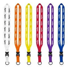 a group of 3/4 polyester lanyard with slide buckle release split - ring
