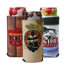 a group of sublimated foam slim can cooler
