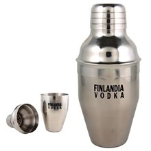 a silver 7 oz cobbler cocktail shaker