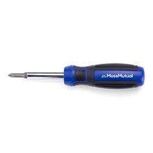aerial view a blue 6- in -1 screwdriver, image 1 of 5