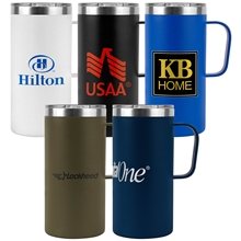 aerial view a group of embark tall mug with spill - proof clear sip - lid 20 oz, image 1 of 2