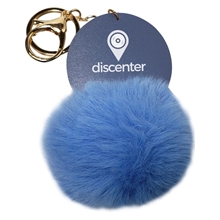 aerial view a blue round super plush keychain, image 1 of 2