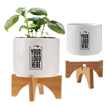 aerial view a group of ceramic planter set, image 1 of 5