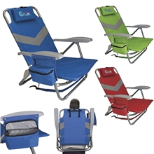 a group of koozie(r) clearwater beach backpack cooler chair
