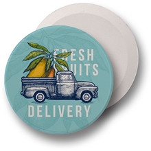 aerial view a white absorbent car coaster (single), image 1 of 2