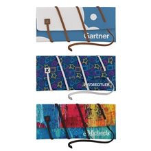 a group of lincoln dye - sublimated felt amenities pouch