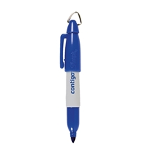 aerial view a royal blue sharpie(r) blue mini keychain marker pen, image 1 of 3