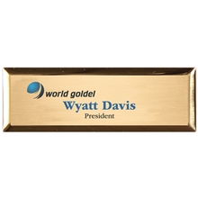 a gold aspen executive name badge (standard size 1 x 3)